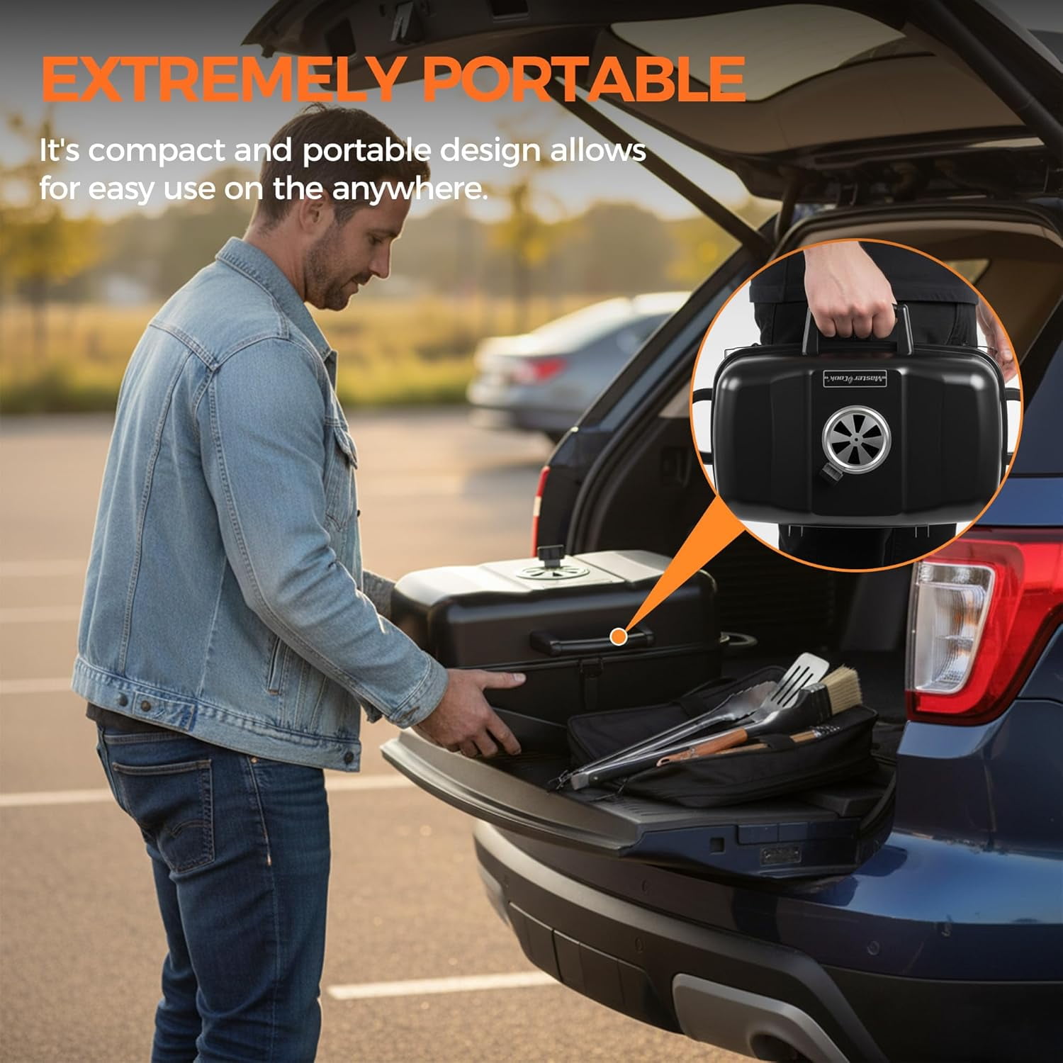 WBTER Portable Charcoal Grill, Foldable Lightweight BBQ Grill with Adjustable Air Vent and 330 sq.in. Cooking Area Outdoor RV, Hiking, Camping, Patio, Tailgating