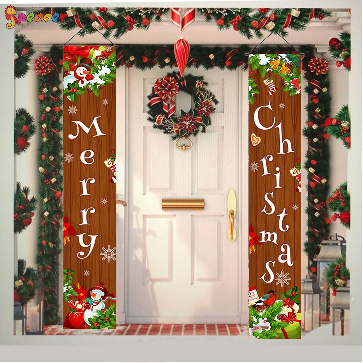 Christmas Porch Sign Door Banners Home Hanging Xmas Ornaments Decorations 2019 Christmas Porch Sign Door Banners Home Hanging Xmas Ornaments Decorations 2019