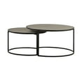 thumbnail image 4 of Rina Concrete and Black Metal 2 Piece Nesting Coffee Table Set, 4 of 7