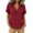 *Wine, variant on VBVC Women's Gingham V Neck Short Sleeve Top , Ladies' Relaxed Fit Collared Blouse , Casual Summer Loose Tunic Shirt For Women, Black , XS-4XL