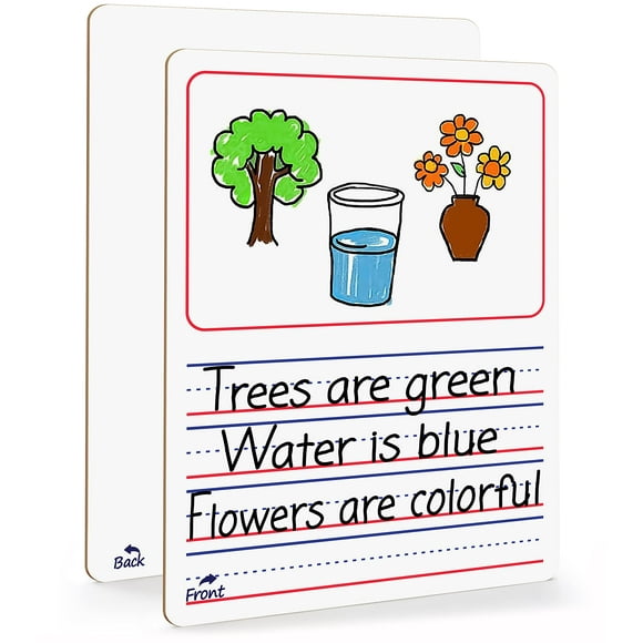 Double Sided Whiteboard 9?x12? Story Lined Dry Erase Board for Kids Writing Board Age 3-5 Practice Drawing Small White Board Teacher Elementary Grade 1 Kindergarten Preschool
