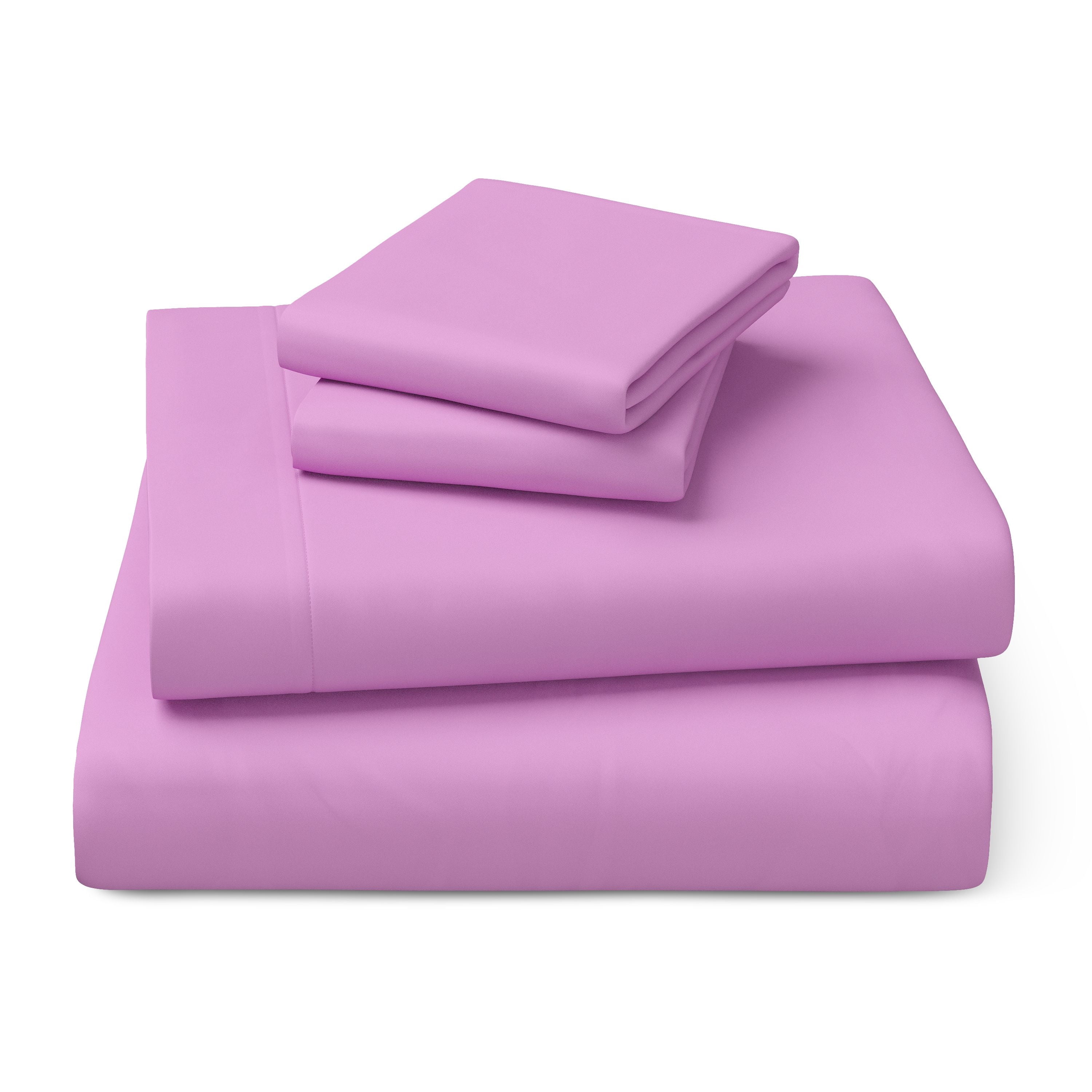 Mainstays Kids Microfiber Bed Sheet Set, Full, Vibrant Orchid, 4 Pieces