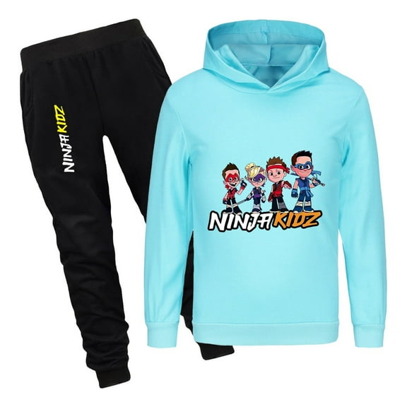 Ninja Kidz Tracksuit Set for Kids – Boys Girls Pullover Hoodie and Joggers – Stylish 2-Piece Outfit for Daily Activities