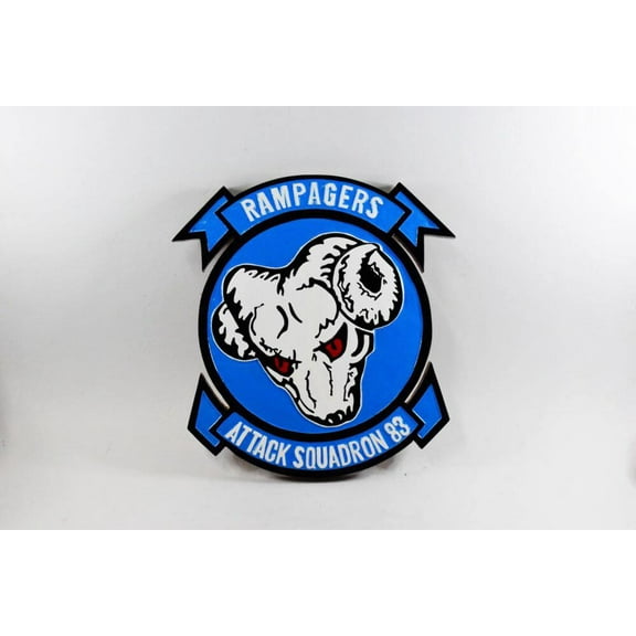 VA-83 Rampagers Plaque, 14, Mahogany, Navy