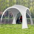 thumbnail image 3 of Gymax Abri de Patio 11 Pieds x 11 Pieds Pare-Soleil Tente Portable UPF 50+ Extérieur Plage, 3 of 10