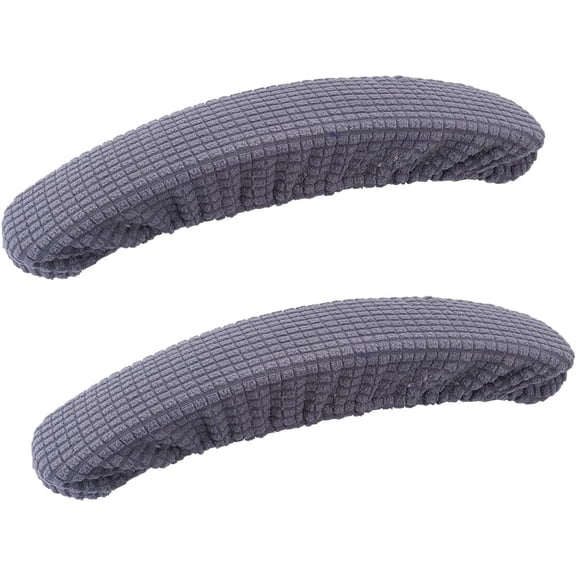 2PCS Office Chair Arm Pad Covers Washable Stretchable Polyester Chair Armrest Rest Slipcover Gray Removable Durable Computer Seat Covers Protector for Gaming Office Computer Rotating Chair 1set