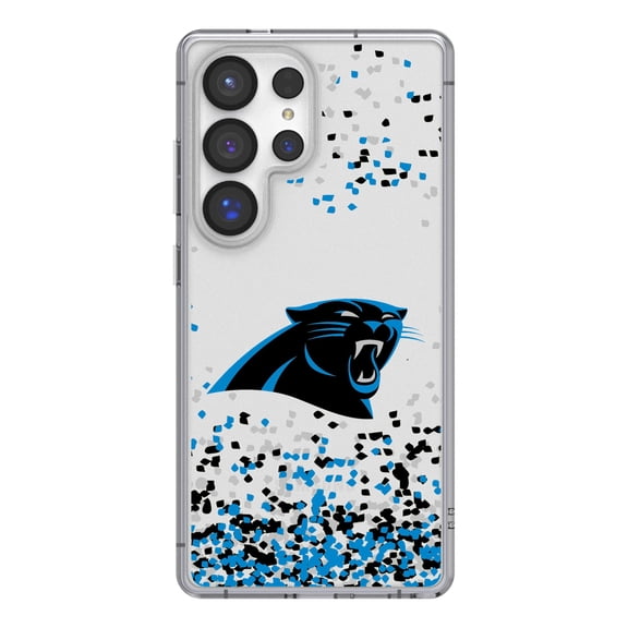 Carolina Panthers Galaxy Clear Case with Confetti Design