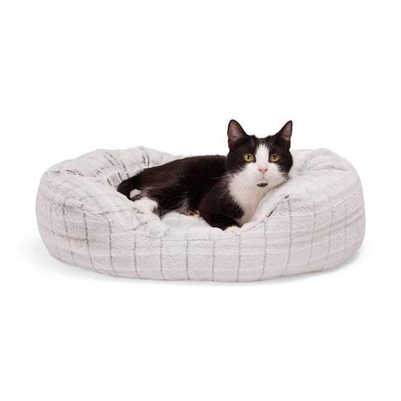 EveryYay Large Faux Fur Spec Cat Bed 27" L X 16" W X 7" H