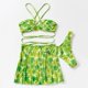 thumbnail image 4 of Gibobby Bañador de Bikini Traje de baño de piezas con cordones sexy de verano para mujer Traje de baño de piezas floral pequeño verde(Verde,G), 4 of 5