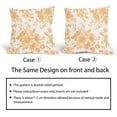 thumbnail image 6 of Orange and Cream Floral Pillow Covers 16x16 Inch Set of 2 Vintage Floral Throw Pillow Covers Chinoiserie Flower Pillowcases Rustic Farmhouse Cotton Linen Cushion Covers for Couch Bed Sofa Decor, 6 of 6