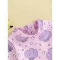 thumbnail image 6 of Suealasg Kids Girl One Piece Swimsuits Toddler Girl Long Sleeve Floral Shell Print Romper Swimwear Baby Girl Summer Bathing Suit Beachwear 0-3 Years, 6 of 9