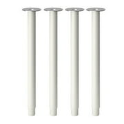 IKEA OLOV Adjustable Metal Table Legs - Steel, White [Set of 4]