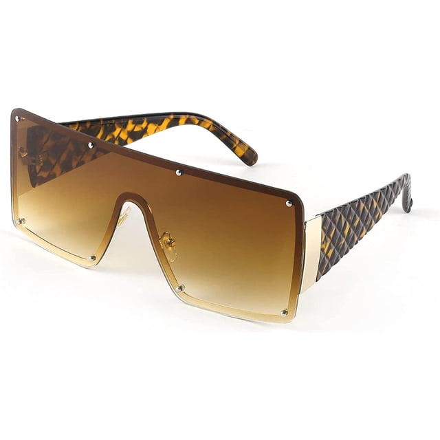 Gafas de sol cuadradas de gran tamaño para mujer y hombre, de una sola pieza