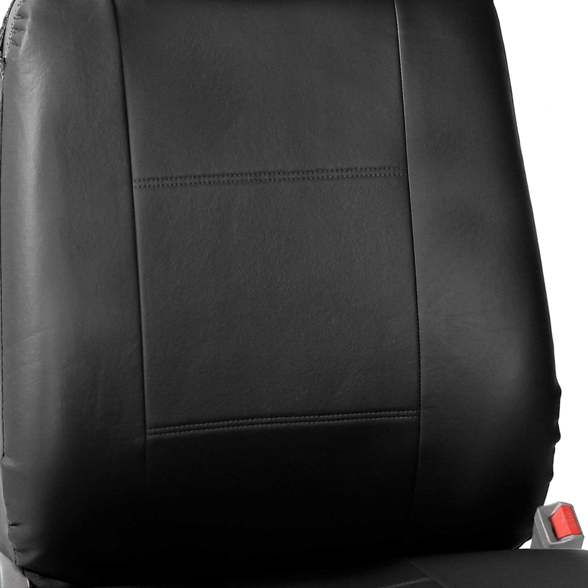 FH Group Universal Fit PU Leather Car Seat Covers for Sedan SUV Van Truck with Integrated Seatbelt - Black Front