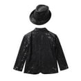 thumbnail image 4 of Jhaoyu Kids Boys Sparkly Gentleman Suit Tuxedo Coat Blazer Jacket Birthday Party Wedding Formal Suit Black 10, 4 of 6