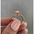 thumbnail image 4 of solitaire jewels 1.5CT Oval Moissanite Hidden Halo Engagement Ring For Women, 14K Rose Gold, 4 of 6