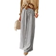 thumbnail image 1 of Pantalón ancho a rayas para mujer Acelitt, tiro alto, talla grande, 1 of 3