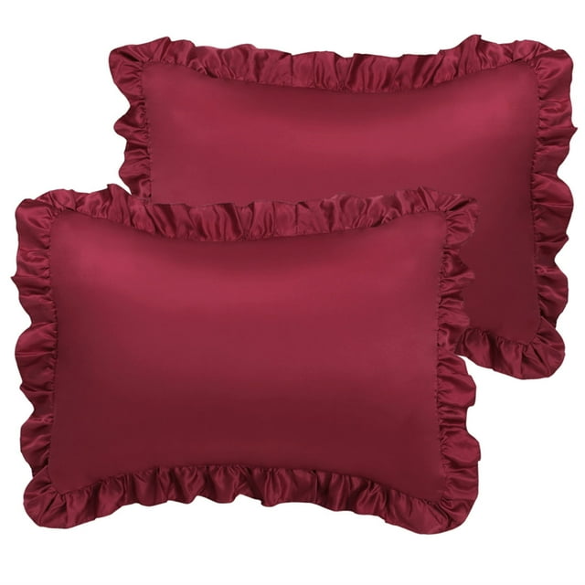 Fundas de Almohada PiccoCasa Lujo Satín Oxford Par 2 Estándar 20x26 pulgadas