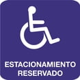 thumbnail image 2 of Señalamiento: "Estacionamiento reservado para personas con silla de ruedas", azul y blanco. Plástico estireno calibre 40, medidas: 20 x 20 cm, para exteriores. Letrero, Señal cuadrada informativa., 2 of 4