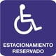 thumbnail image 2 of Señalamiento: "Estacionamiento reservado para personas con silla de ruedas", azul y blanco. Plástico estireno calibre 40, medidas: 20 x 20 cm, para exteriores. Letrero, Señal cuadrada informativa., 2 of 4