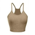 thumbnail image 3 of Birdeem Womens Crop Solid Washed Seamless Rib-Knit Camisole Crop Tank Tops Quick Drying Bra Sports Bra, 3 of 8