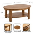 thumbnail image 6 of Kate and Laurel Foxford Modern Tiered Oval Coffee Table, 38 x 24 x 18, Natural Brown, Transitional Two-Tier Living Room Table with Storage and Resilient Wood Construction, 6 of 11