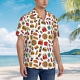thumbnail image 3 of Fuzoiu Hot Dog Pizza Print Hawaiian Shirt for Men, Summer Beach Casual Short Sleeve Button Down Shirts, Men’s Beach Summer Shirts with Pocket,XX-Large, 3 of 7