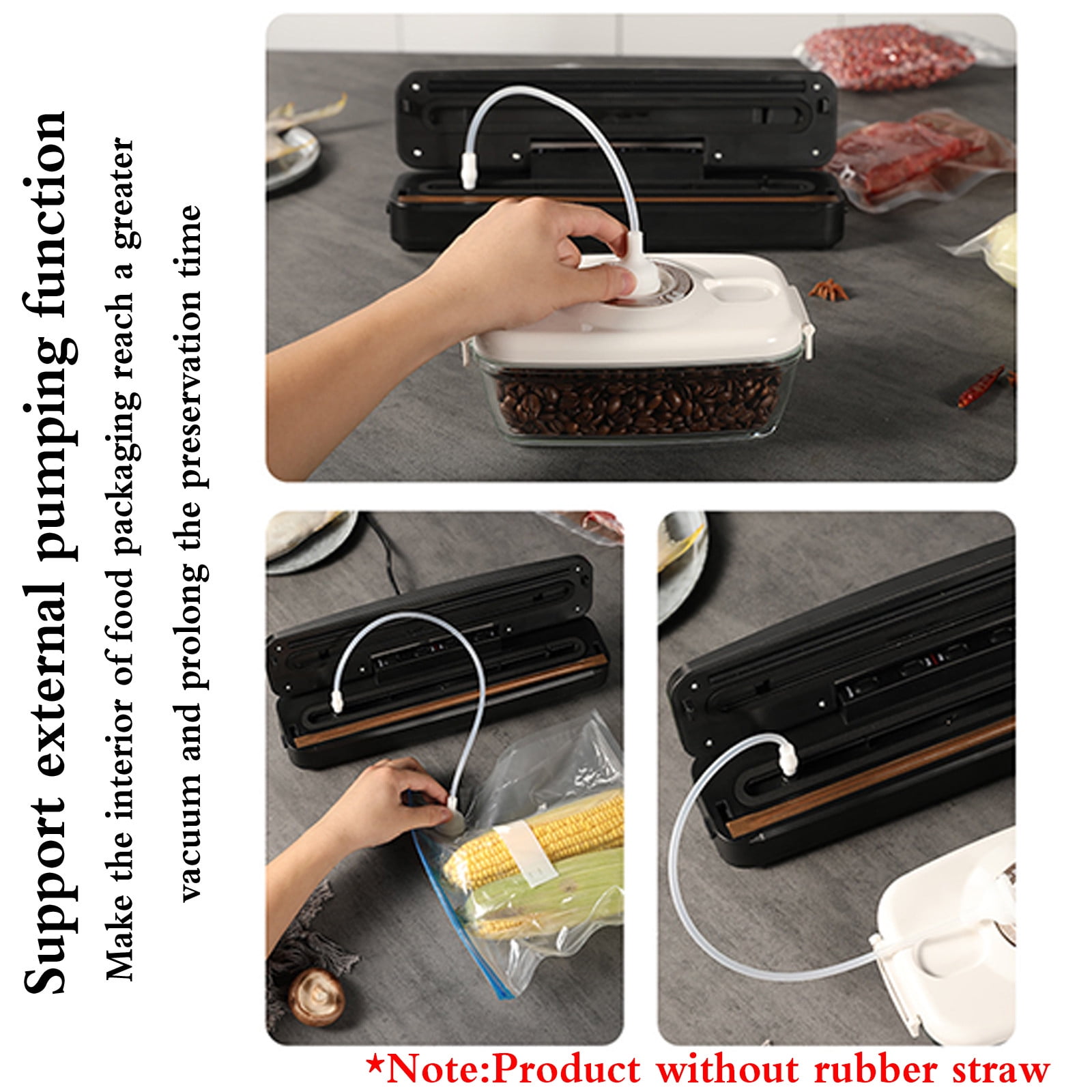 Tuphregyow Vacuum Sealer Automatic Vacuum Sealer Machine for Food Preservation, Sous Vide, and Storage Sealing and Packing System Black