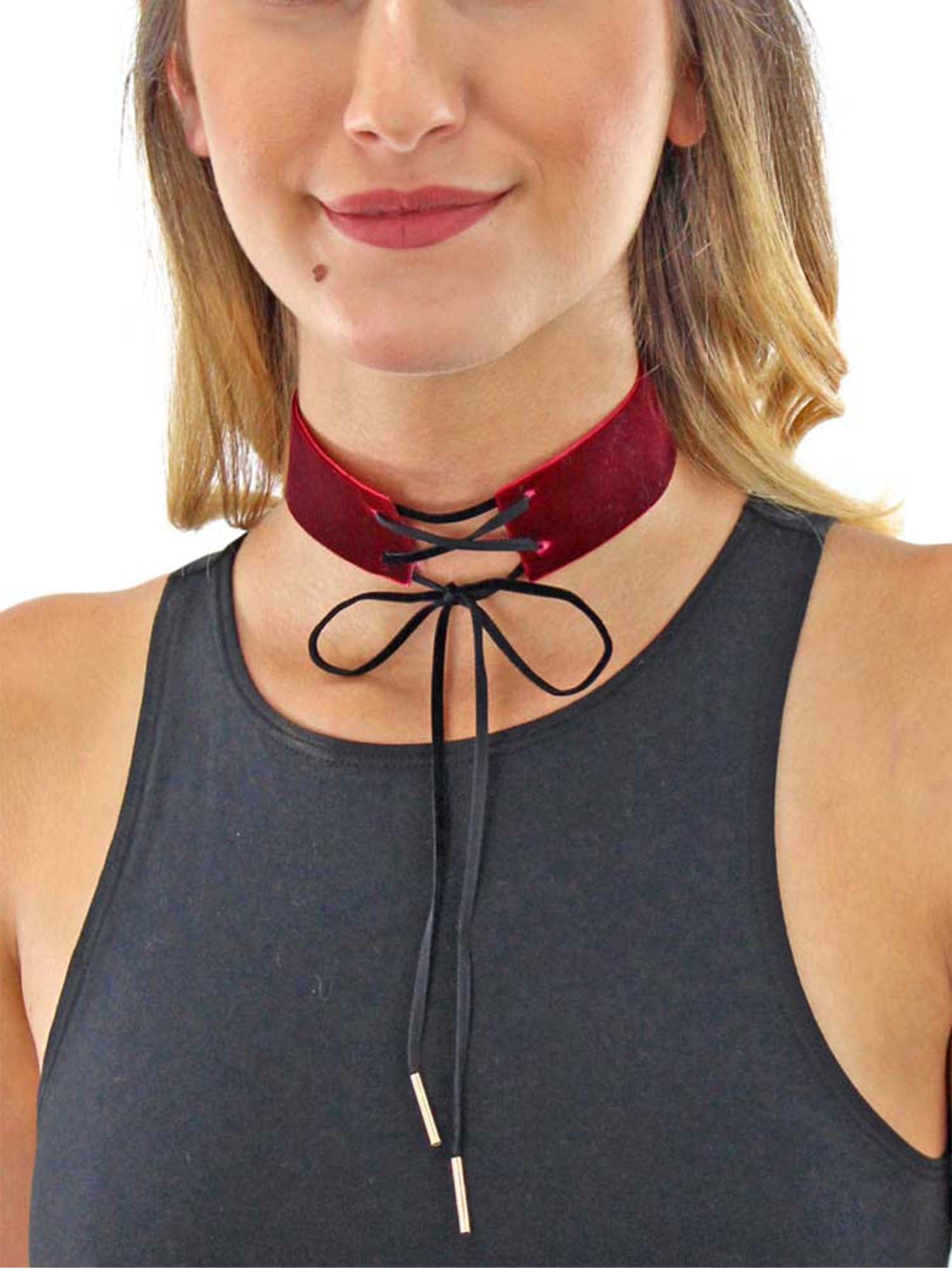 Burgundy hot sale velvet choker