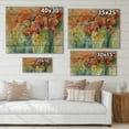 thumbnail image 4 of Designart 'Red Blossoming Poppies Over Wild Green IV' Traditional Print on Natural Pine Wood, 4 of 5