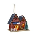 thumbnail image 4 of Mini decoraciones navideñas de madera, cabaña de madera coleccionable con iluminación LED Estilo C, 4 of 9