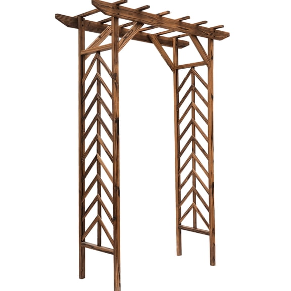 79in Wooden Trellis Garden Arch - Classic Countryside Design For Events Pergola Style Roof, Stable Build Enhance Your With Charm Wood