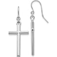 thumbnail image 1 of 14K White Gold Hollow Cross Dangle Earrings (43 X 15) Made In Indonesia tf503, 1 of 5