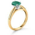 thumbnail image 3 of Gem Stone King 10K Yellow and White Gold Green Malachite Solitaire Engagement Ring for Women (2.00 Cttw, Oval 8X6MM, Gemstone Birthstone, Available in Size 5, 6, 7, 8, 9), 3 of 4