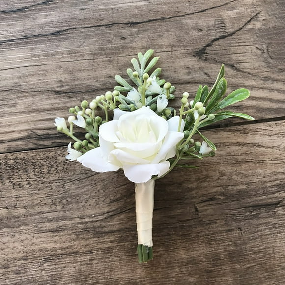Veeogra Big Sale,Fake Roses,Wedding Flowers,Fabric Bridal And Groom Corsage Rose Small Bud Silk Flower Before Wedding,Gifts for Women,Artificial Flowers,White
