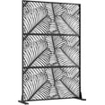 thumbnail image 3 of QinaQin 72x 47 Inch Metal Privacy Screen, Freestanding Decorative Divider, Palm Leaf, 3 of 8