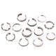thumbnail image 1 of WORGEOUS 12pcs moda simple retro tallado ajustable dedo del pie anillo joyería de las mujeres (plata), 1 of 8