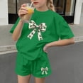 thumbnail image 6 of VBTAPA Girls St Patrick's Day 2 Piece Outfits Short Sleeve Irish Shamrock Clover Tees and Shorts Casual Summer Clothing Sets Green 4-5 Years, 6 of 7