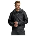 thumbnail image 2 of Wantdo Men's Spring Motorcycle Leather Jacket Waterproof Military Coat Black(Thick) L, 2 of 9
