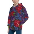 thumbnail image 2 of Fotbe Wild Berries Pattern Youth Pullover Hooded Sweatshirt, Boys Hoodie, Kangaroo Pocket Hoodie for Kids Girls -Large, 2 of 6