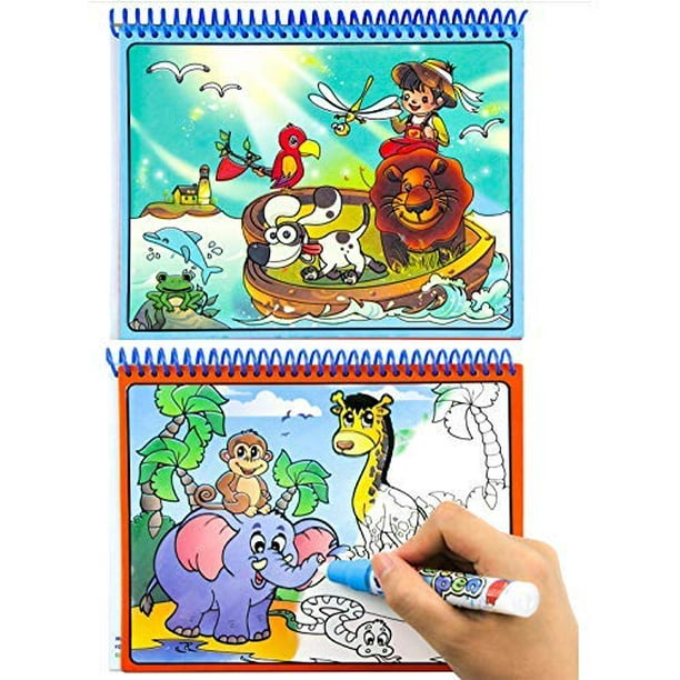 Download Watermagic Books Reusable Waterreveal Activity Pads 2pk Water Coloring Books Aqua Drawing Painting Toy Travel Kits With Bonus Pens For Kids Letter Numbers Walmart Com Walmart Com