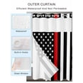 thumbnail image 2 of No Hook Cloth Fabric Shower Curtain with Snap in Liner, Red American Flag Waterproof Shower Curtains Set with See Through Top Window, Black White Striped US Flag Stars Bath Curtains Shower 72"x72", 2 of 6