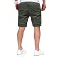 thumbnail image 6 of Mens Casual Cotton Shorts Drawstring Elastic Waist Summer Golf Pants Stretch Twill Beach Chino Shorts Army Green L, 6 of 7