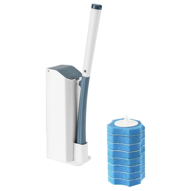 Juego de escobillas para inodoro Suministros de limpieza s de piezas de repuesto de esponja Multifuncional Azul BLESIY Cepillo de baño desechable