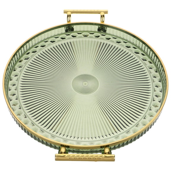 Niceauty Green Round Kitchen Countertop Tray Simple Storage Decorative Tray 1Pcs Back to School