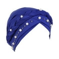 thumbnail image 2 of Holloyiver Women Beading India Hat Muslim Ruffle Chemo Beanie Turban Wrap Cap, 2 of 2