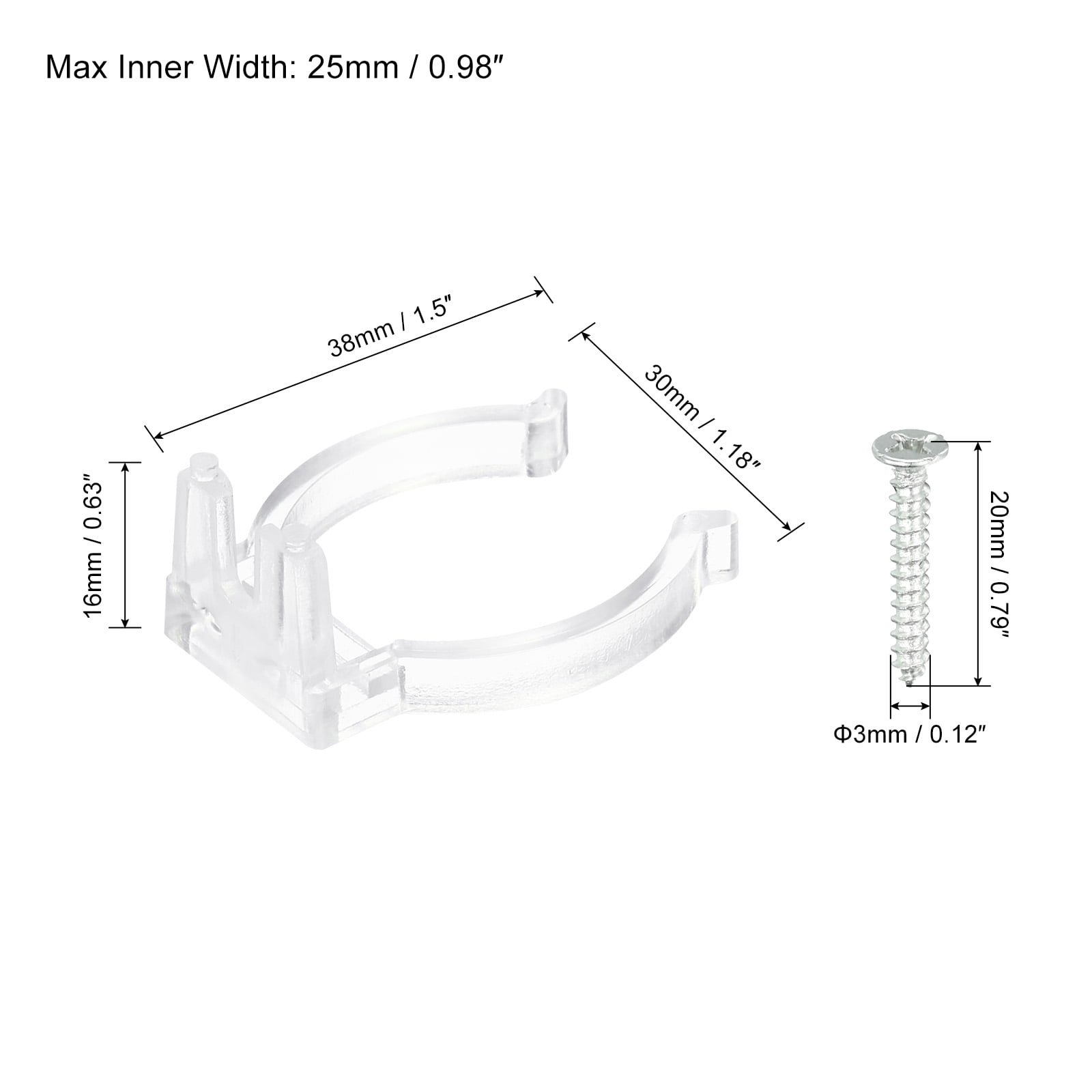 T6 U Clips Support Console Pour LED Lumière Ampoule Tube Tuyau Pinces