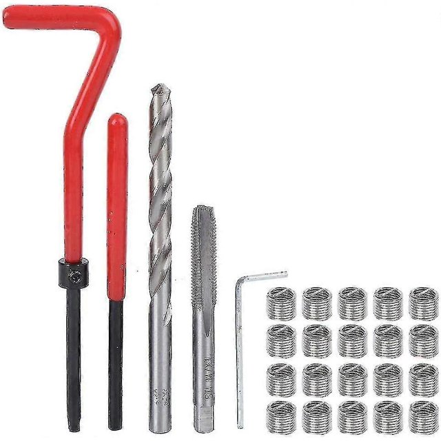 Thread Repair Kit 25pcs M7 Thread Repair Tool Insert Tapping Tool Drill Bit Set For Auto Repair With Plastic Box -ych