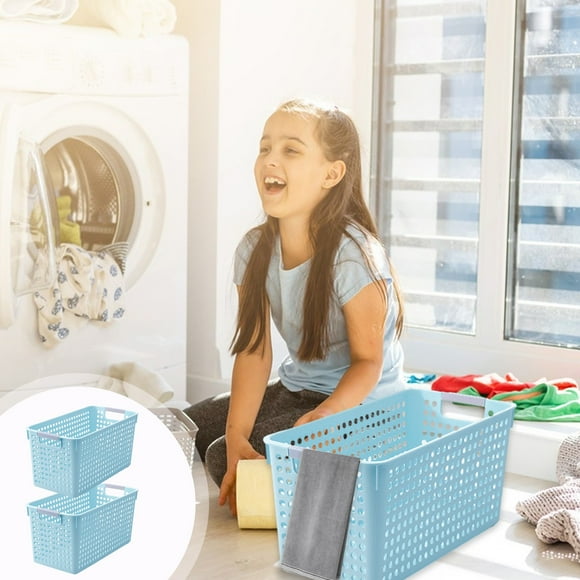 PRETXORVE Laundry Basket-With Silvery Handle-Collection and Transport Board Laundry Basket-Suitable for Families and Dorms-Can Organize