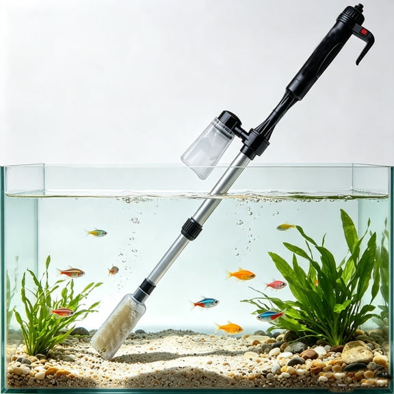 Electric Aquarium Gravel Cleaner, USB Fish Tank Vacuum - Adjustable Sand Washer & Water Changer